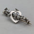 1900 British Antique Sterling Silver Open Heart & Plant Brooch Barker Brothers